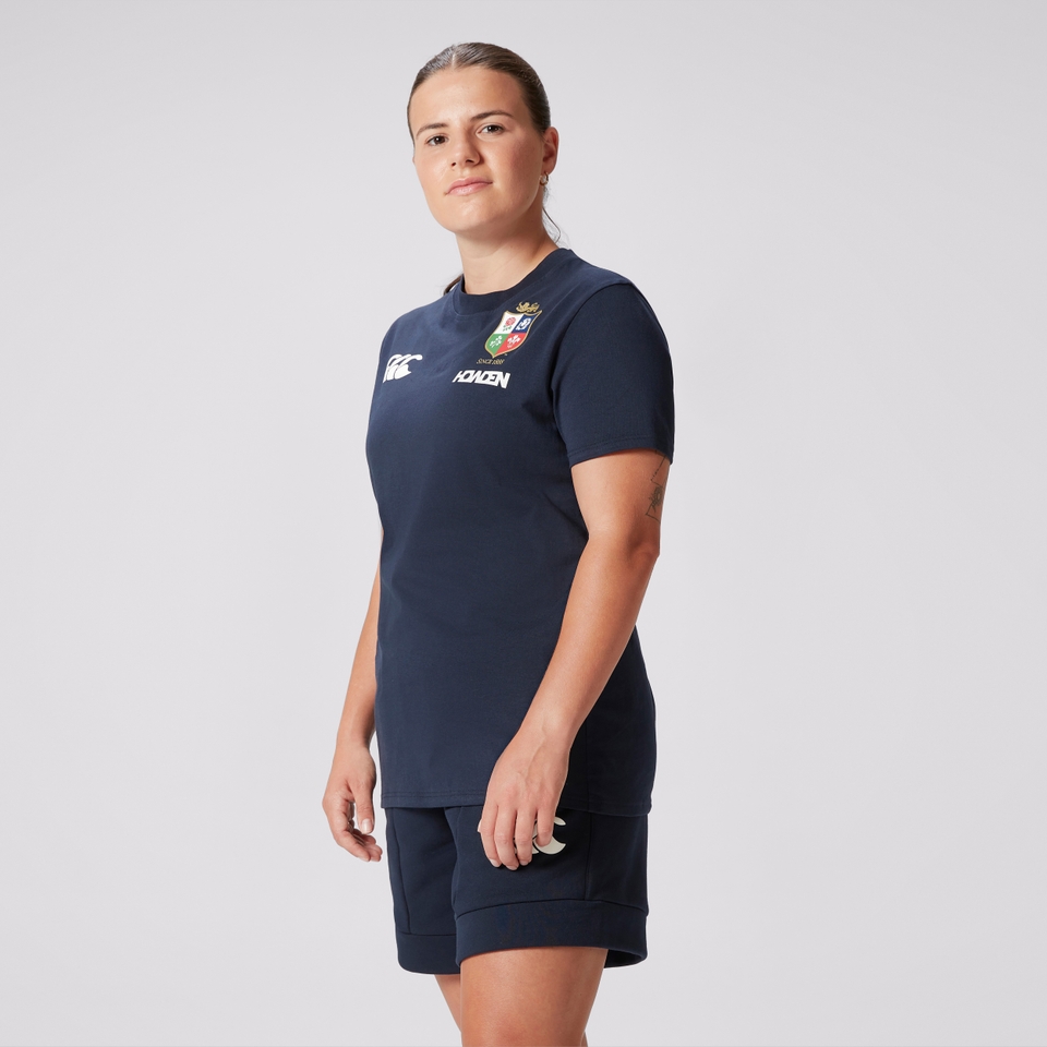 WOMENS BRITISH & IRISH LIONS COTTON JERSEY TEE NAVY