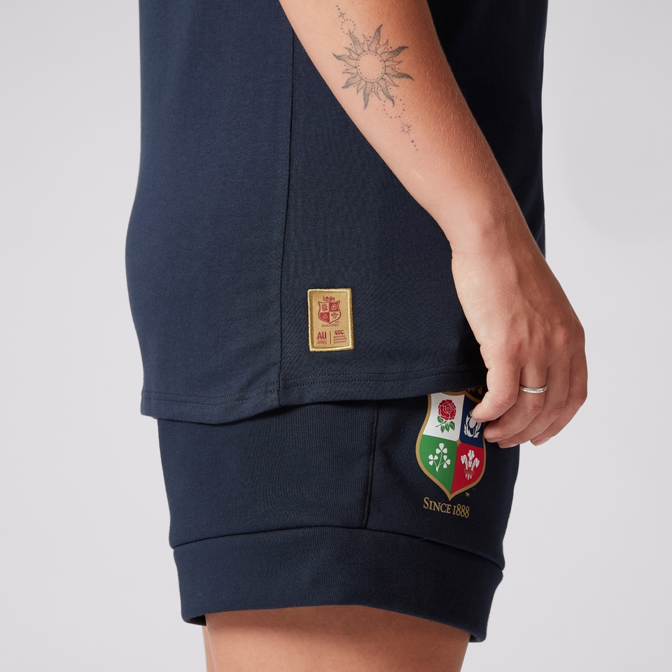 WOMENS BRITISH & IRISH LIONS COTTON JERSEY TEE NAVY