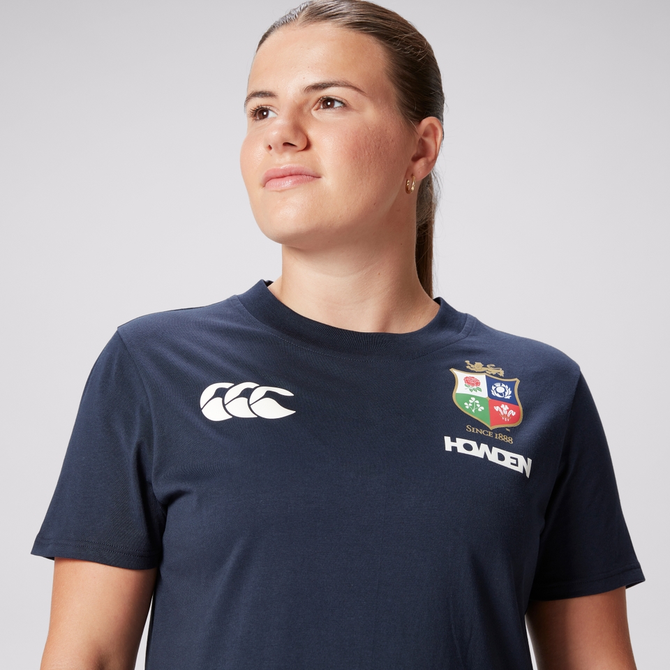 WOMENS BRITISH & IRISH LIONS COTTON JERSEY TEE NAVY