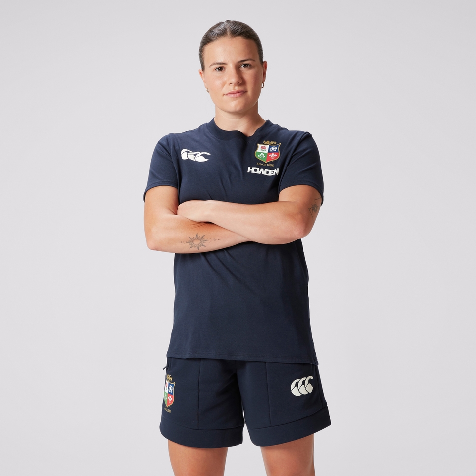 WOMENS BRITISH & IRISH LIONS COTTON JERSEY TEE NAVY