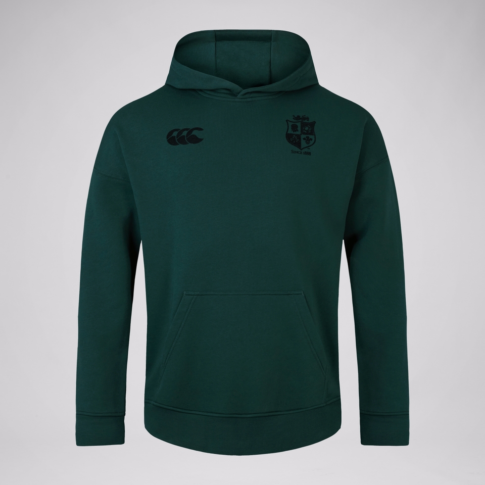 ADULT UNISEX BRITISH & IRISH LIONS STEALTH COTTON HOODY GREEN