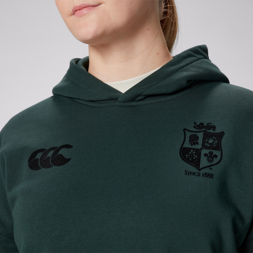 ADULT UNISEX BRITISH & IRISH LIONS STEALTH COTTON HOODY GREEN