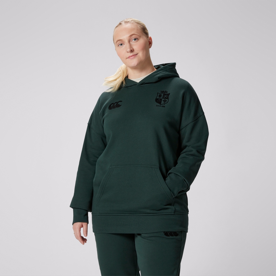 ADULT UNISEX BRITISH & IRISH LIONS STEALTH COTTON HOODY GREEN