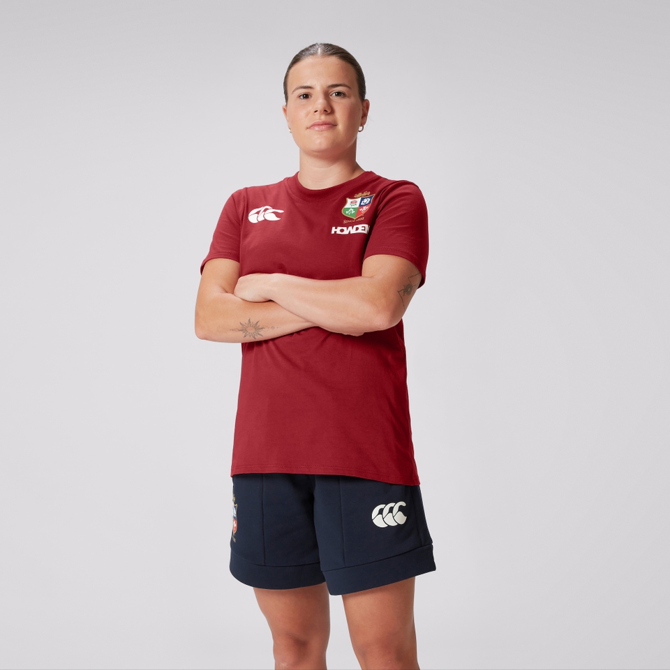 WOMENS BRITISH & IRISH LIONS CCC COTTON JERSEY T-SHIRT RED
