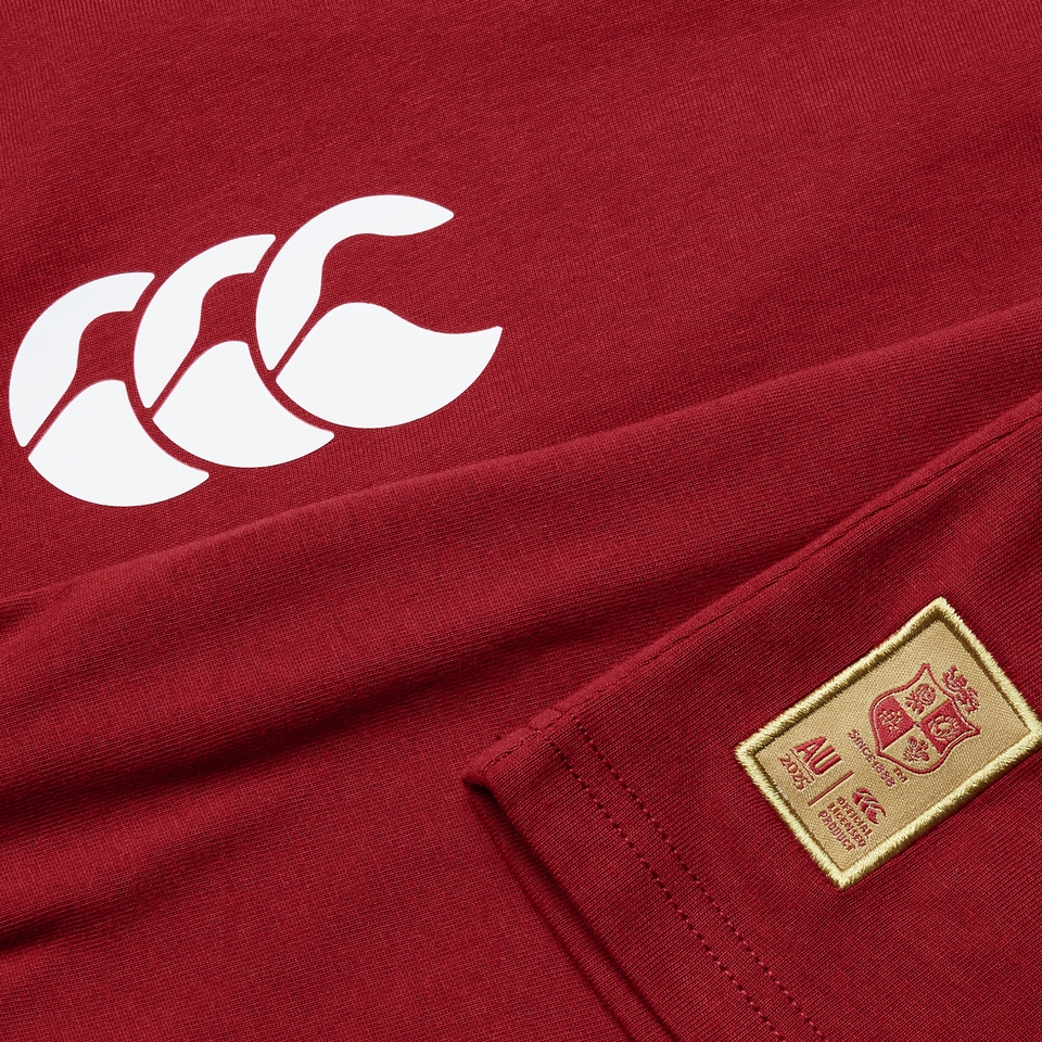 WOMENS BRITISH & IRISH LIONS COTTON JERSEY TEE RED