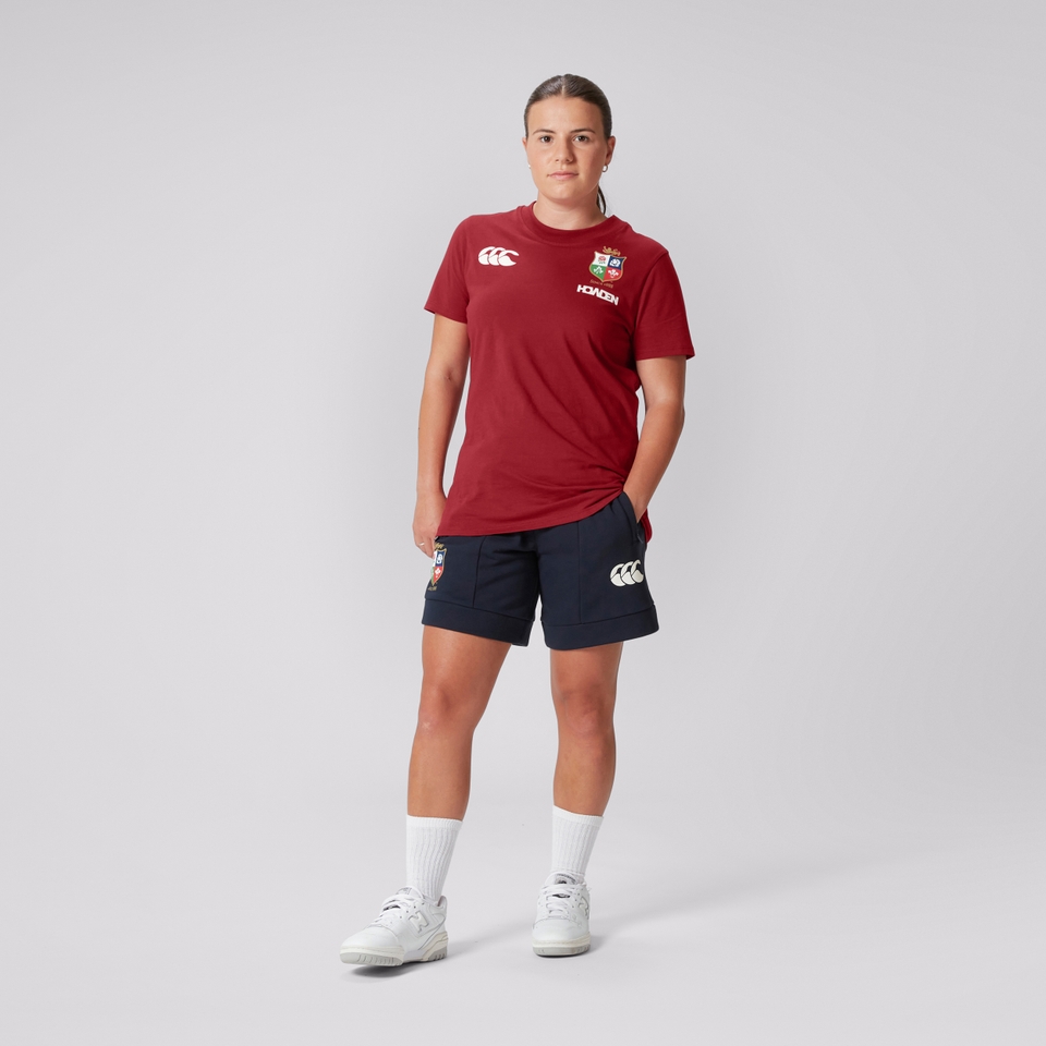 WOMENS BRITISH & IRISH LIONS COTTON JERSEY TEE RED
