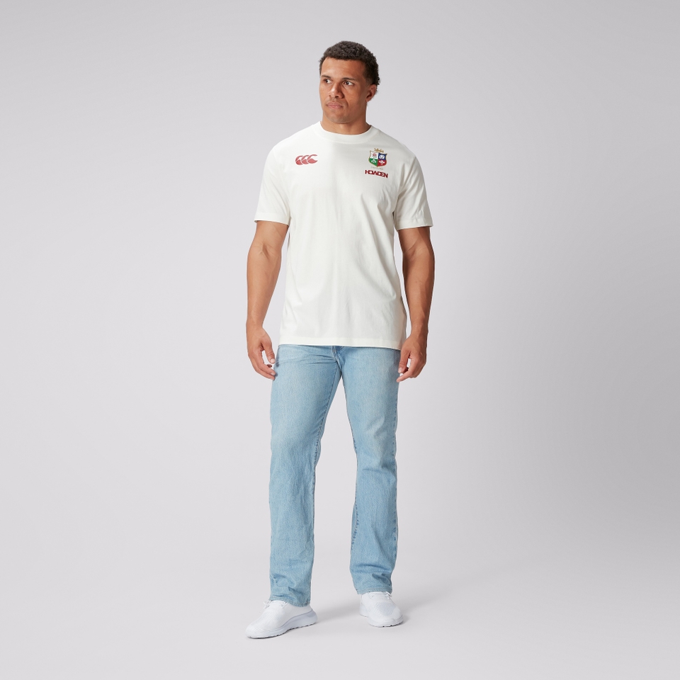 MENS BRITISH & IRISH LIONS CCC COTTON JERSEY T-SHIRT WHITE