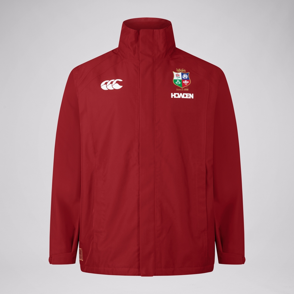 MENS BRITISH & IRISH LIONS WATERPROOF JACKET RED