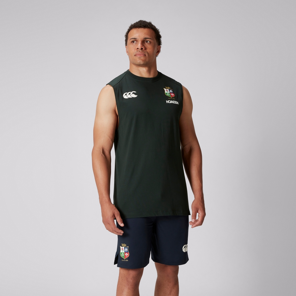 MENS BRITISH & IRISH LIONS COTTON TANK GREEN