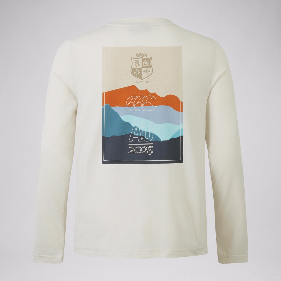 JUNIOR UNISEX BRITISH & IRISH LIONS OUTBACK LONG SLEEVE TEE WHITE