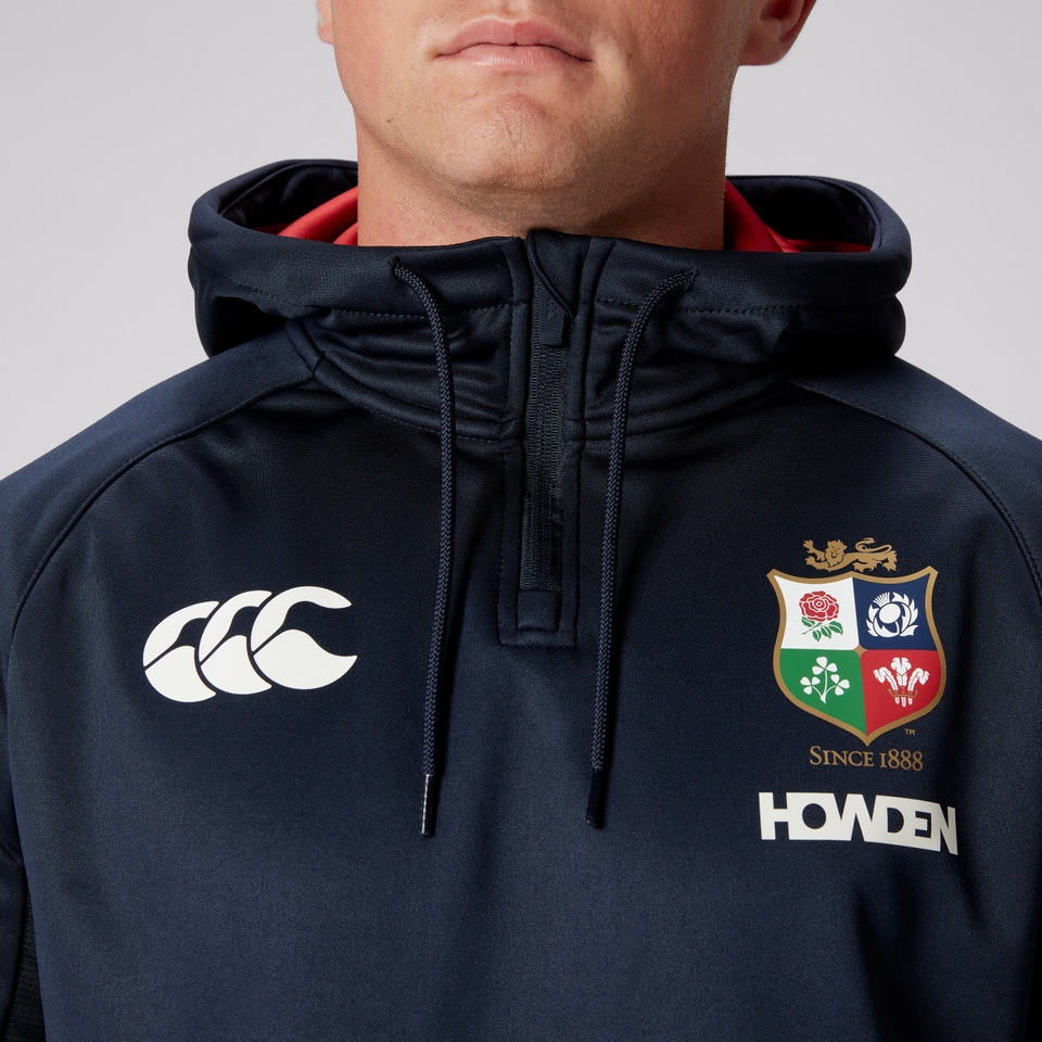 MENS BRITISH & IRISH LIONS 1/4 ZIP HOODY NAVY