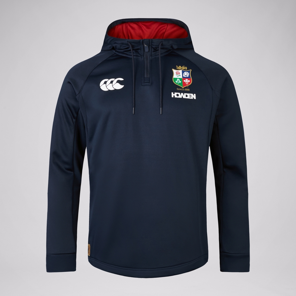 MENS BRITISH & IRISH LIONS 1/4 ZIP HOODY NAVY