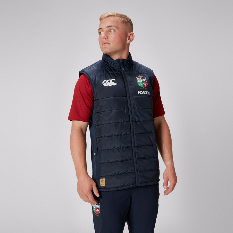 MENS BRITISH & IRISH LIONS MICROLIGHT GILET NAVY