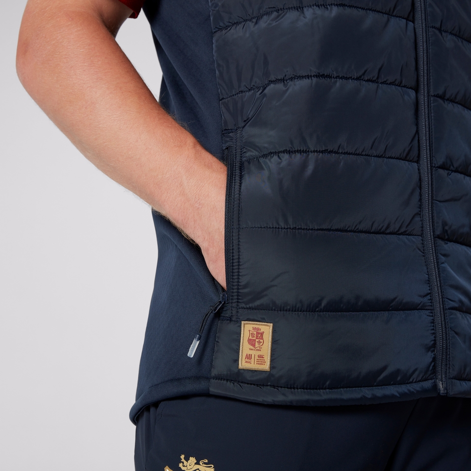 MENS BRITISH & IRISH LIONS MICROLIGHT GILET NAVY