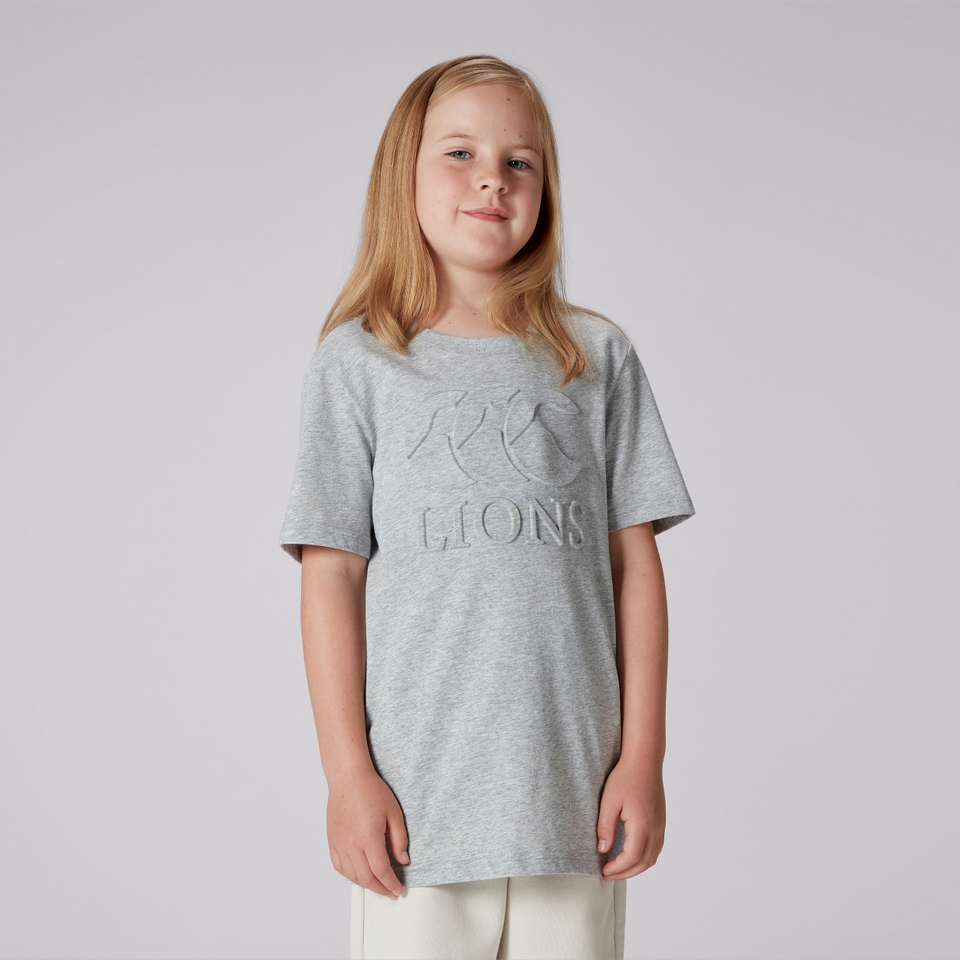 JUNIOR UNISEX BRITISH & IRISH LIONS MONUMENT TEE GREY MARL
