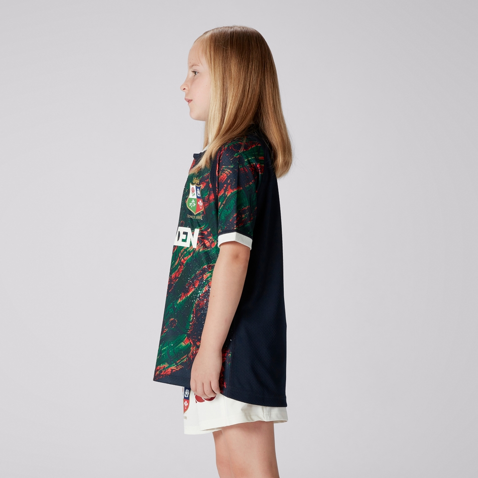 JUNIOR UNISEX BRITISH & IRISH LIONS WARM UP JERSEY NAVY/GEEN/RED