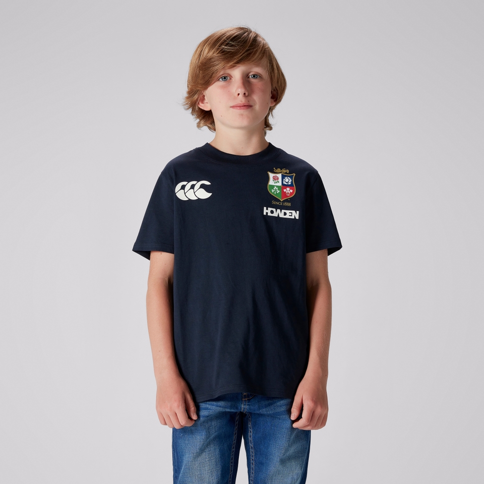 JUNIOR UNISEX BRITISH & IRISH LIONS COTTON JERSEY TEE NAVY