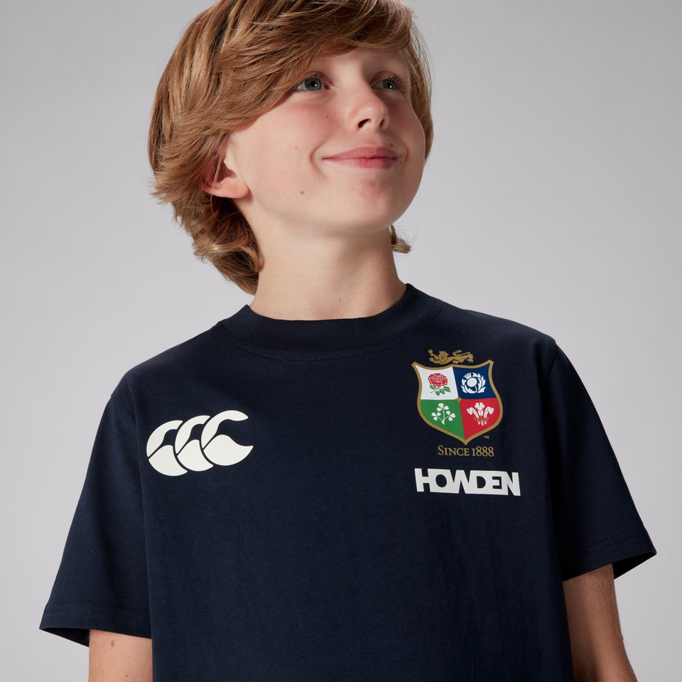 JUNIOR UNISEX BRITISH & IRISH LIONS COTTON JERSEY TEE NAVY