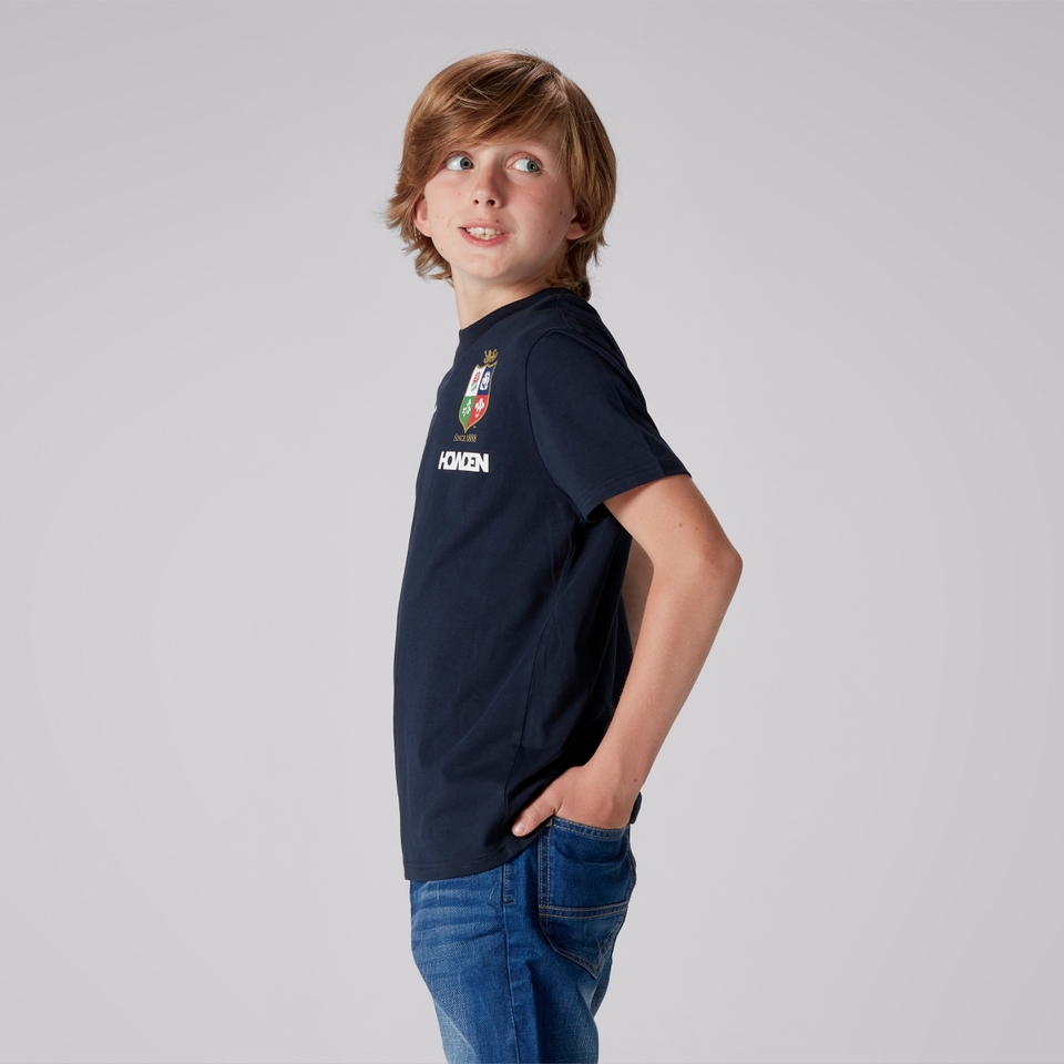JUNIOR UNISEX BRITISH & IRISH LIONS COTTON JERSEY TEE NAVY