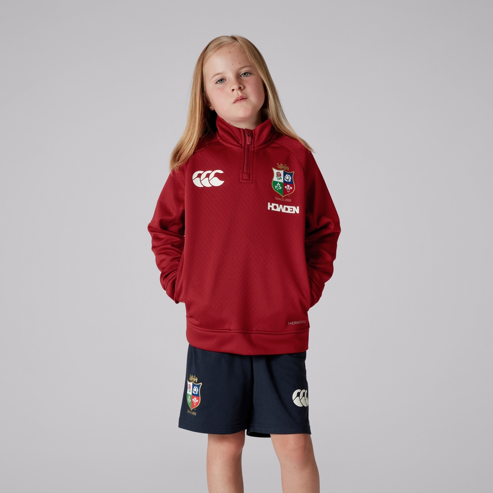 JUNIOR UNISEX BRITISH & IRISH LIONS 1/4 ZIP FLEECE RED