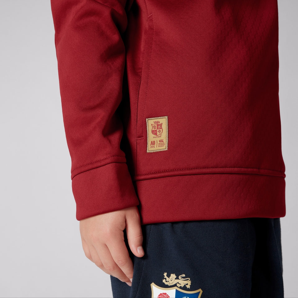JUNIOR UNISEX BRITISH & IRISH LIONS 1/4 ZIP FLEECE RED