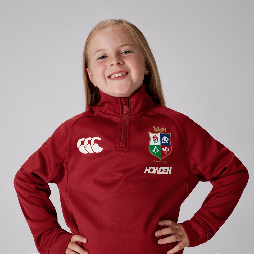 JUNIOR UNISEX BRITISH & IRISH LIONS 1/4 ZIP FLEECE RED