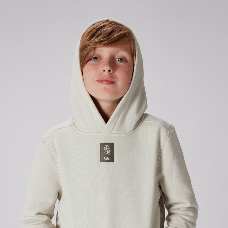 JUNIOR UNISEX BRITISH & IRISH LIONS OUTBACK FLEECE HOODY WHITE