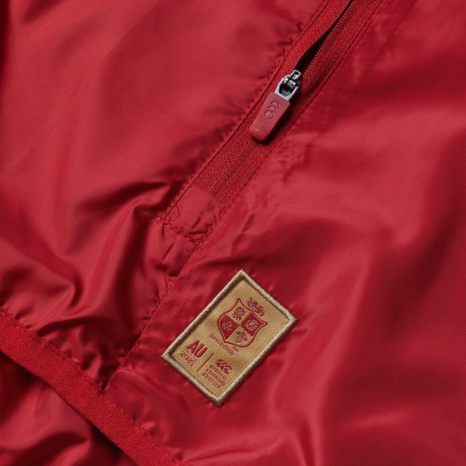 MENS BRITISH & IRISH LIONS LIGHTWEIGHT RAIN JACKET RED