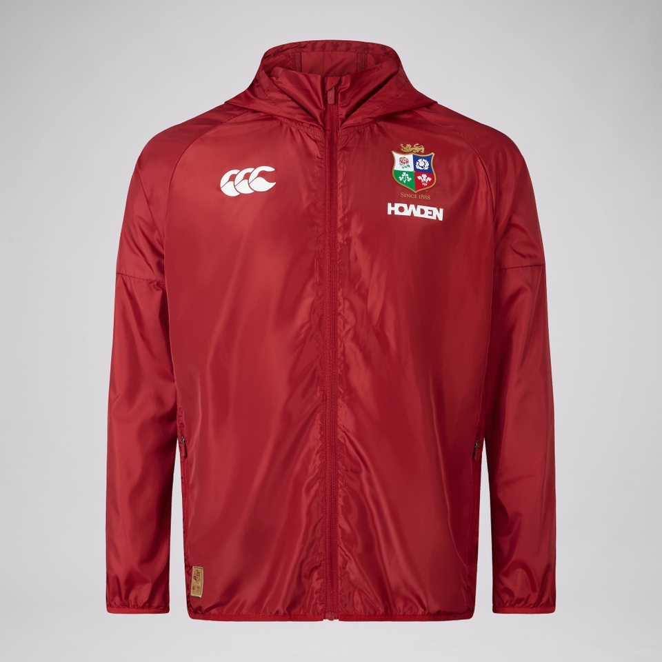 MENS BRITISH & IRISH LIONS CCC LIGHTWEIGHT RAIN JACKET RED