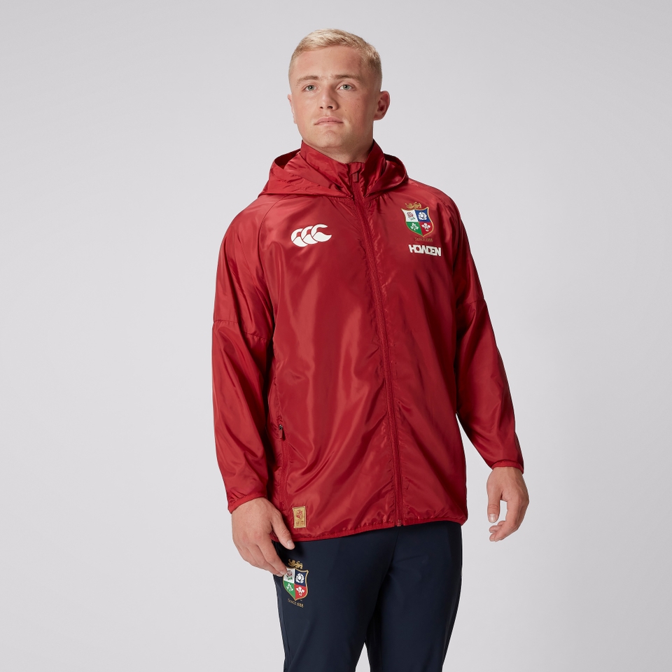 MENS BRITISH & IRISH LIONS CCC LIGHTWEIGHT RAIN JACKET RED