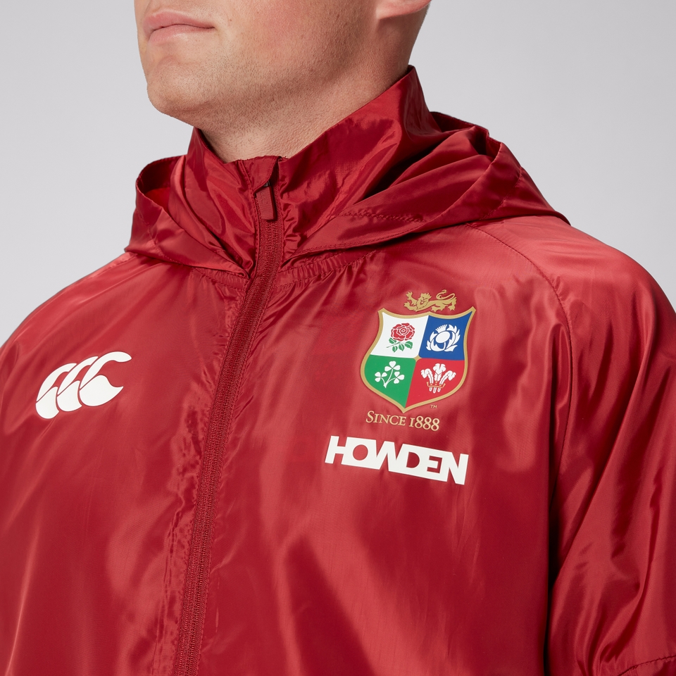 MENS BRITISH & IRISH LIONS LIGHTWEIGHT RAIN JACKET RED