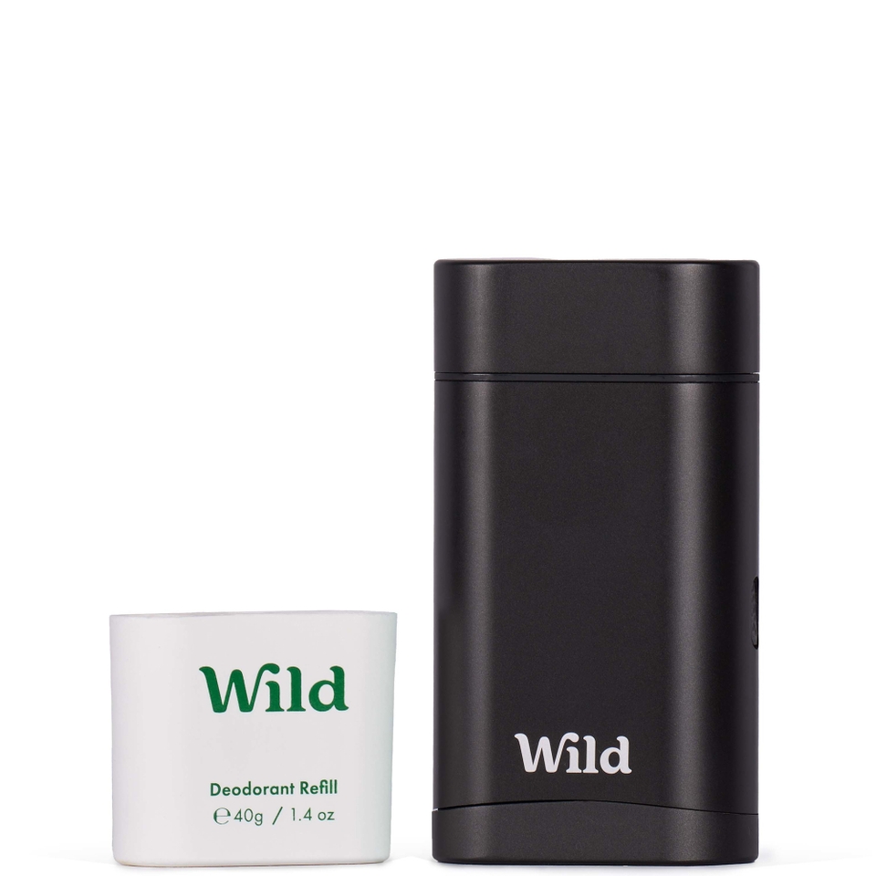 Wild Men's Fresh Cotton and Sea Salt Deodorant in Black Case 40g