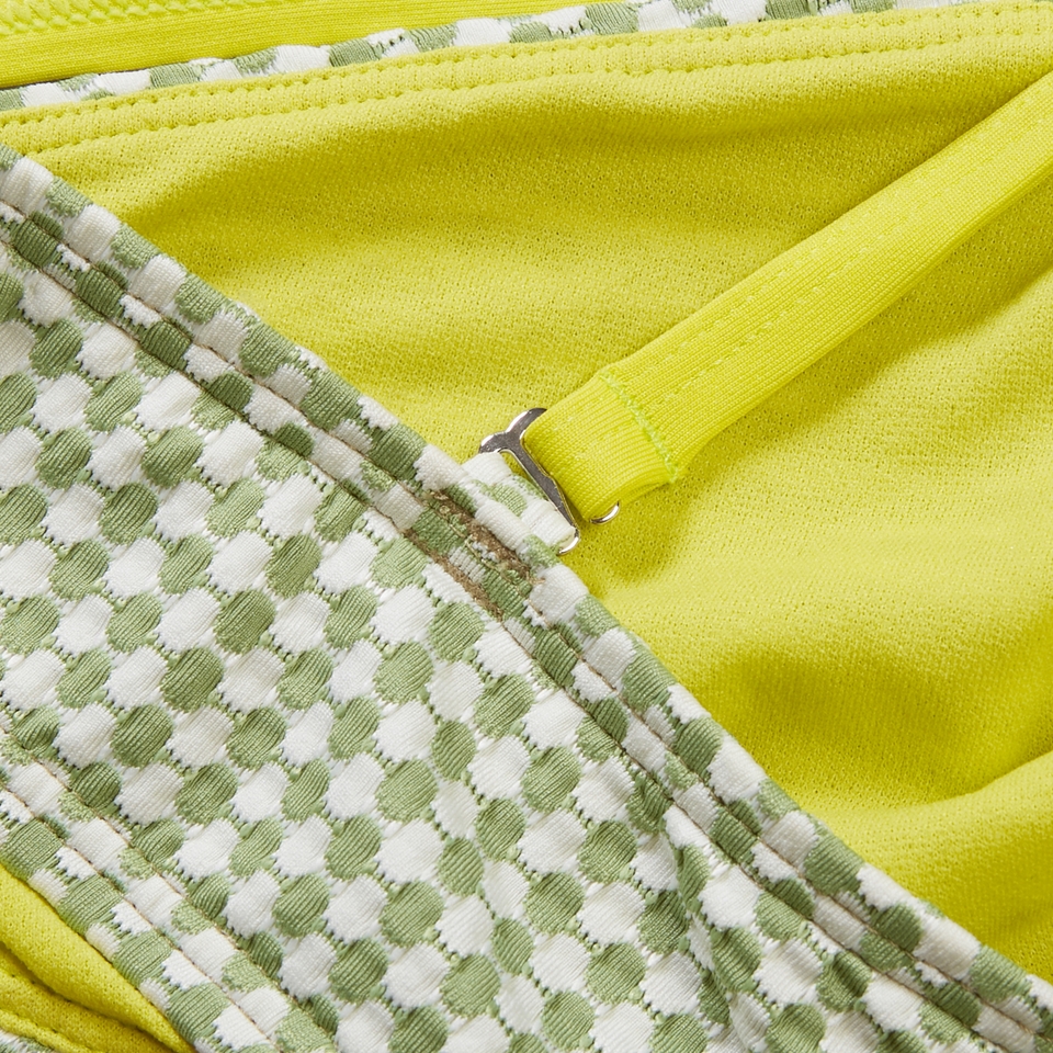 FLU3NTE Gingham Cut Out Swimsuit Green