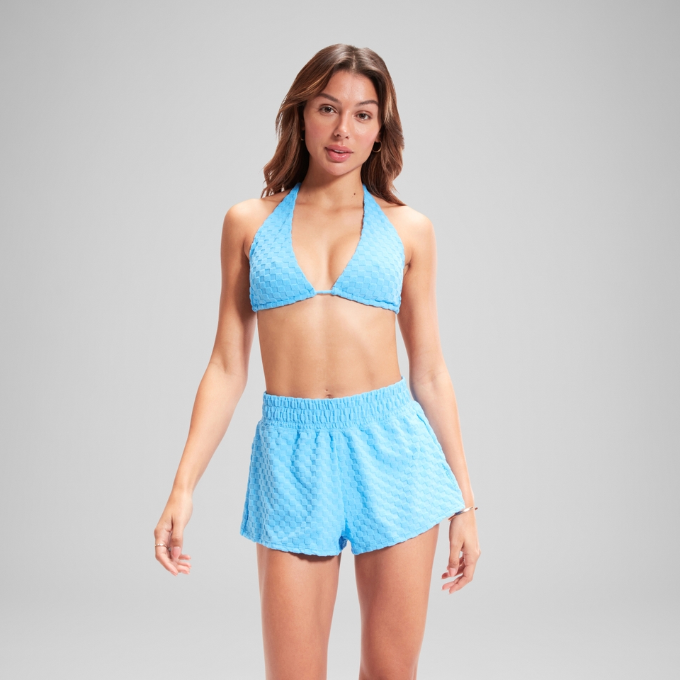 Women's FLU3NTE Terry Convertible Tri Strap Bikini Top Blue