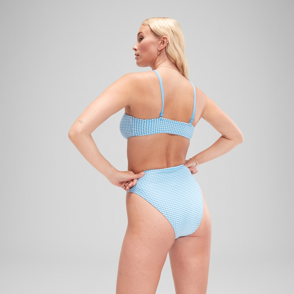 FLU3NTE Gingham Cut Out Swimsuit Blue