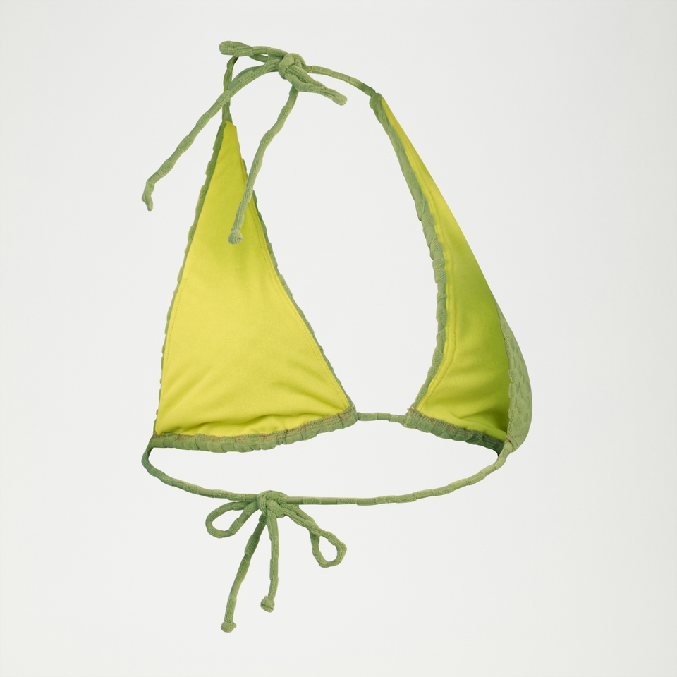 FLU3NTE Terry Triangle Bikini Top Green