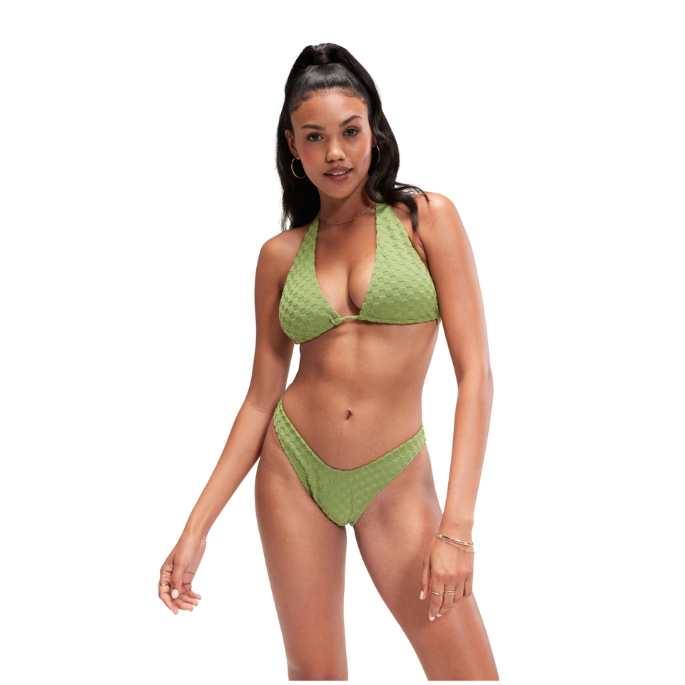 FLU3NTE Terry Triange Bikini Top Green