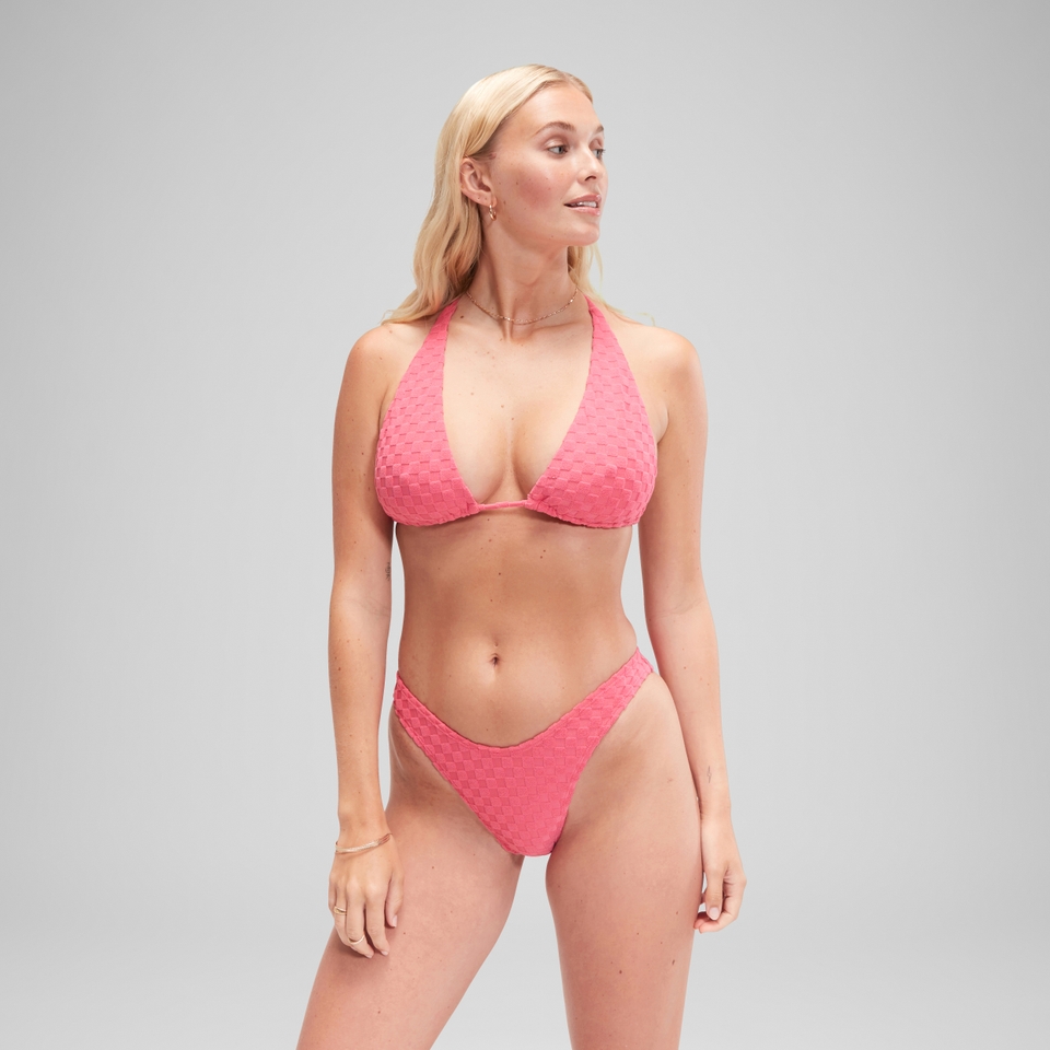 Women's FLU3NTE Terry Convertible Tri Strap Bikini Top Pink
