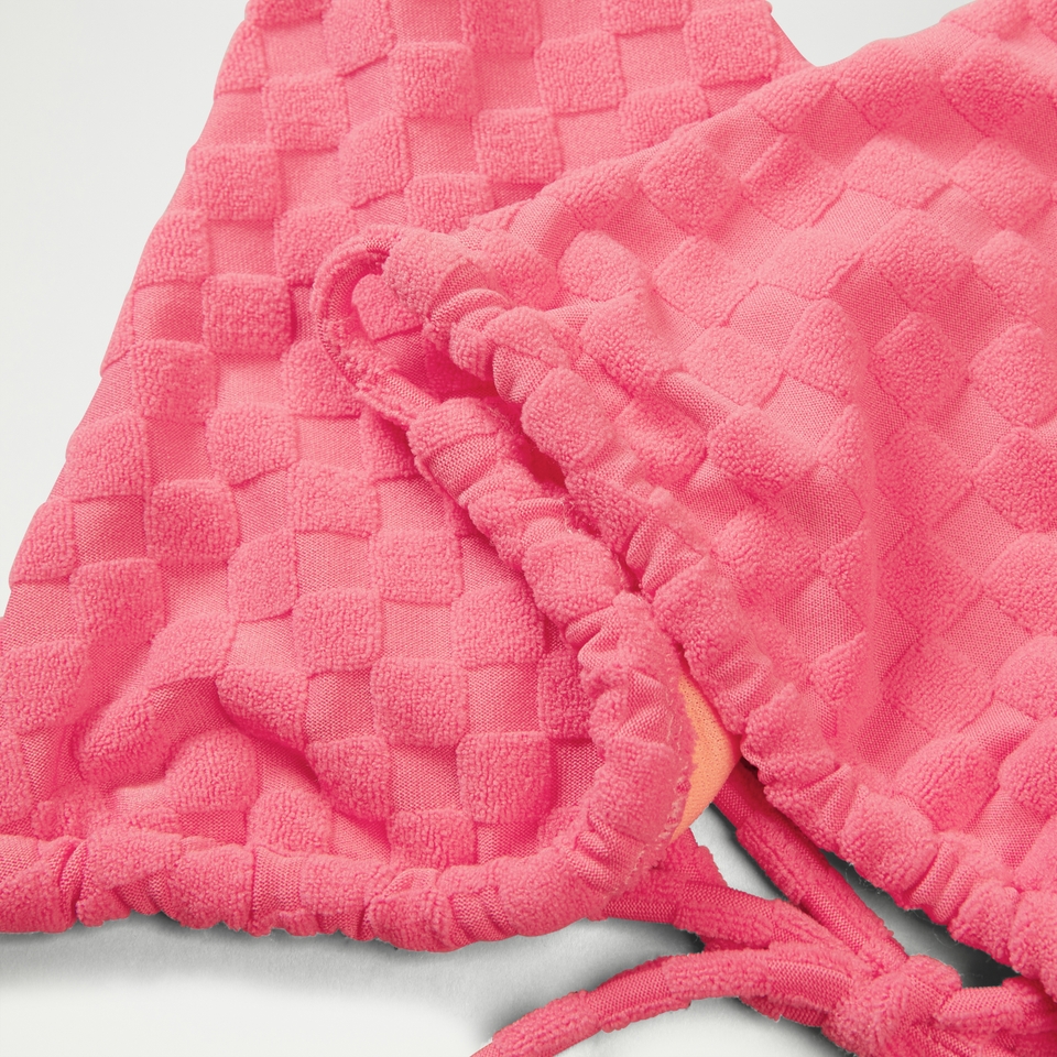 Women's FLU3NTE Terry Convertible Tri Strap Bikini Top Pink