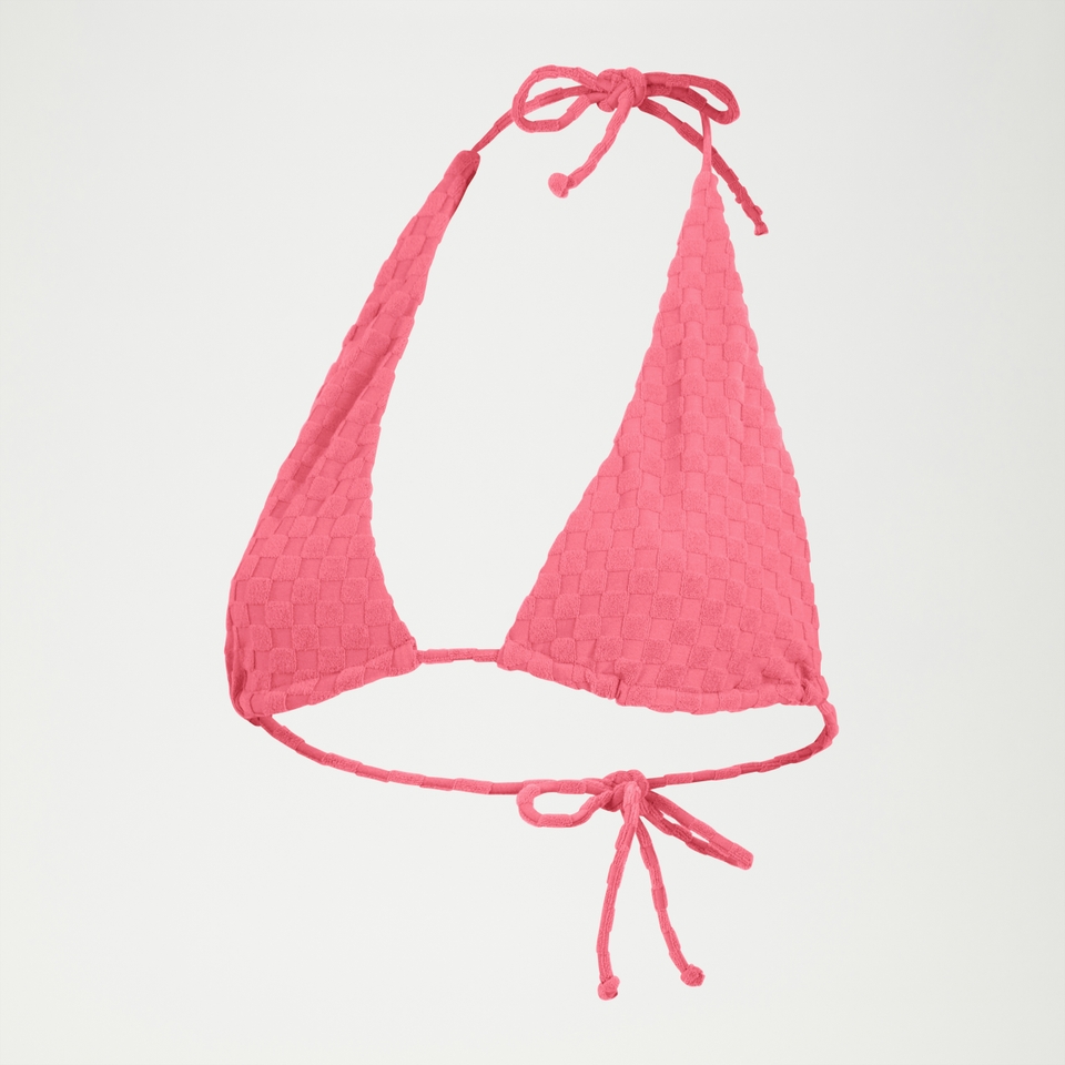 Women's FLU3NTE Terry Convertible Tri Strap Bikini Top Pink