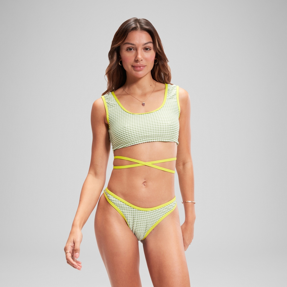 Women's Flu3nte Gingham Crop Top Green