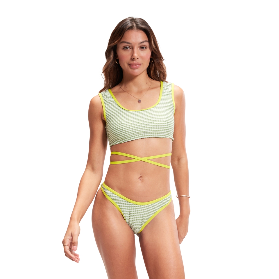 Women's Flu3nte Gingham Crop Top Green