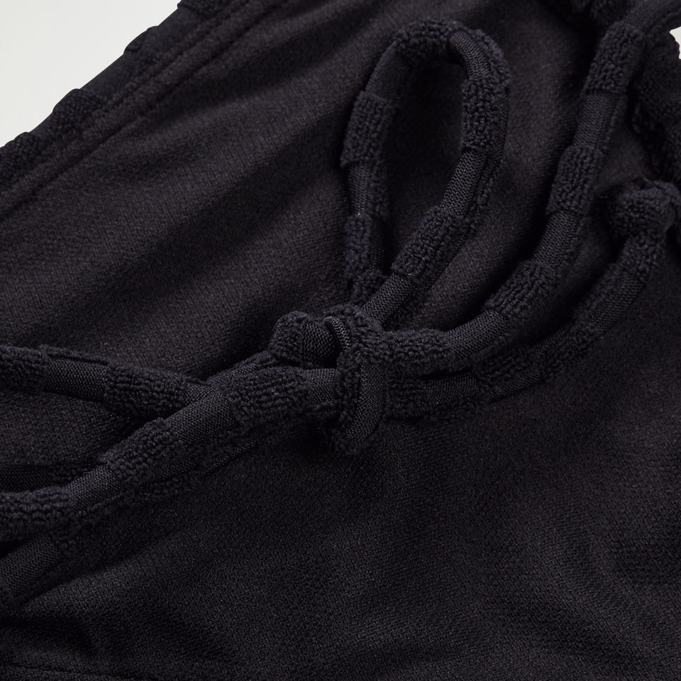 Women's FLU3NTE Terry Convertible Tri Strap Bikini Top Black