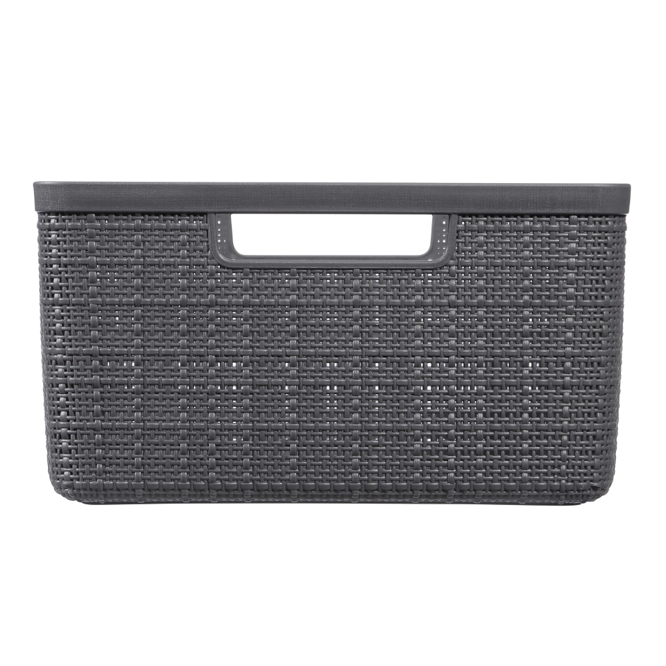 Curver Medium Jute Basket 12L Grey Homebase