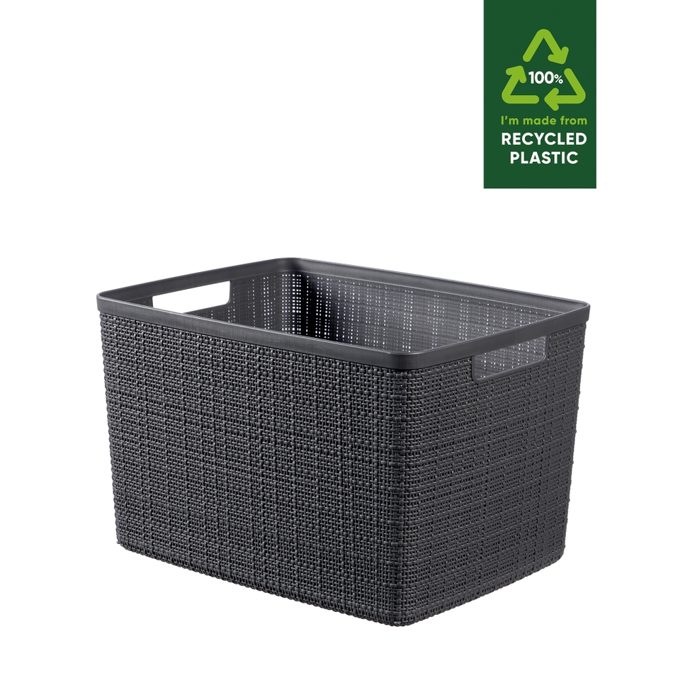 Curver Large Jute Basket 20L Grey Homebase