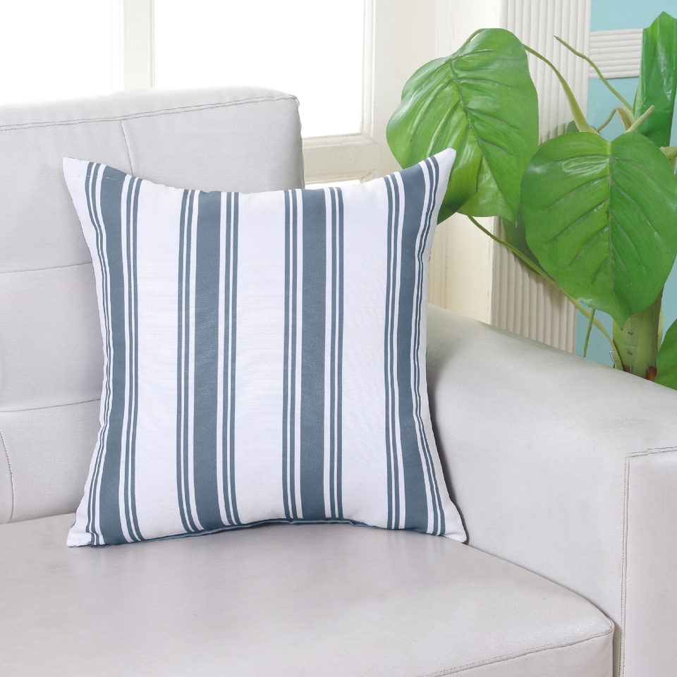Blue Stripe Outdoor Garden Scatter Cushion