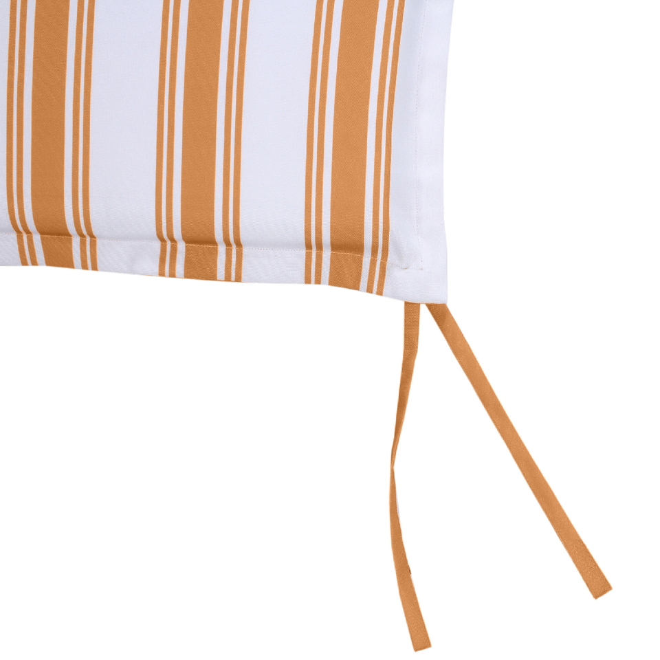 Orange Stripe Outdoor Garden Seat Pads - Pack of 2