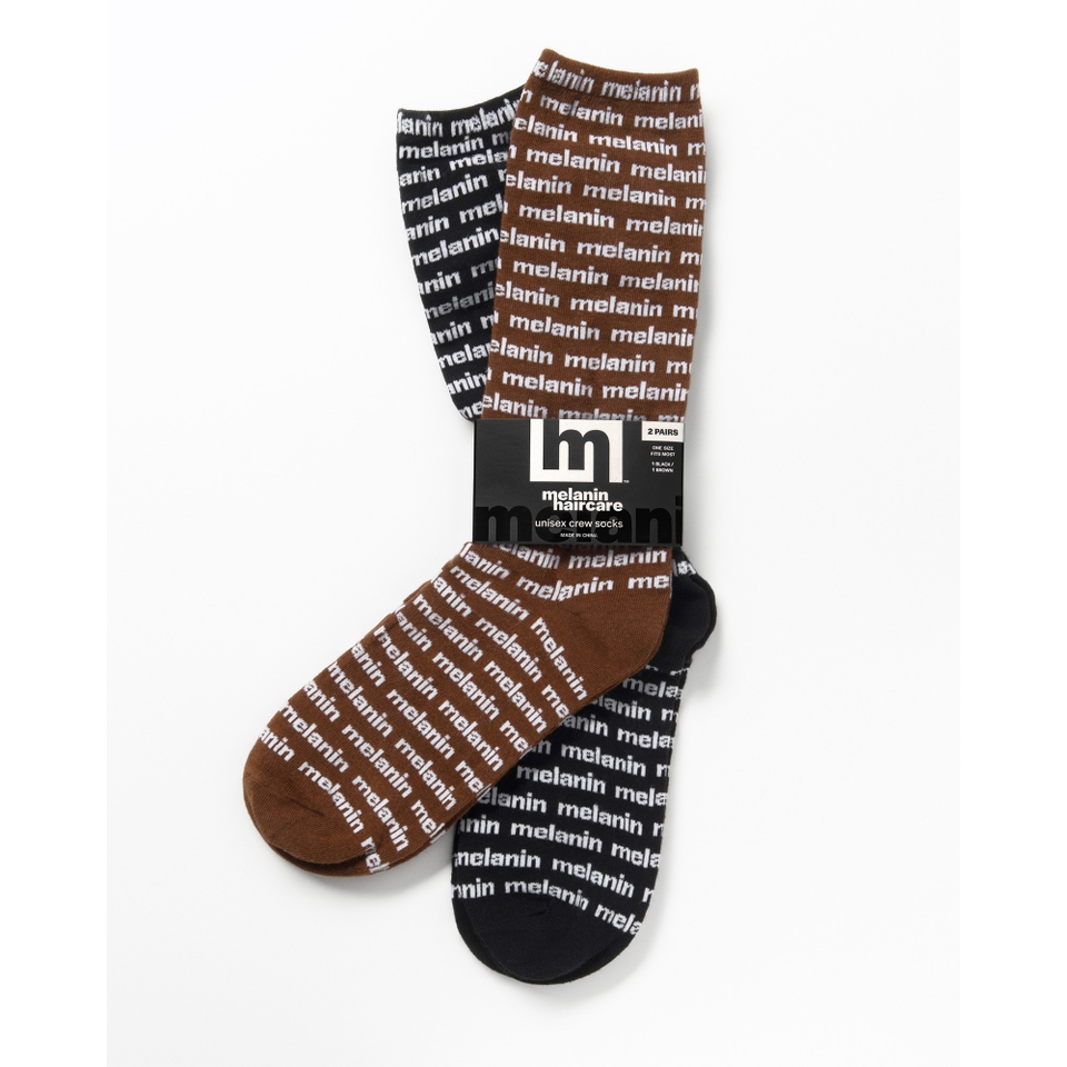 Logo Crew Socks - Black/Brown