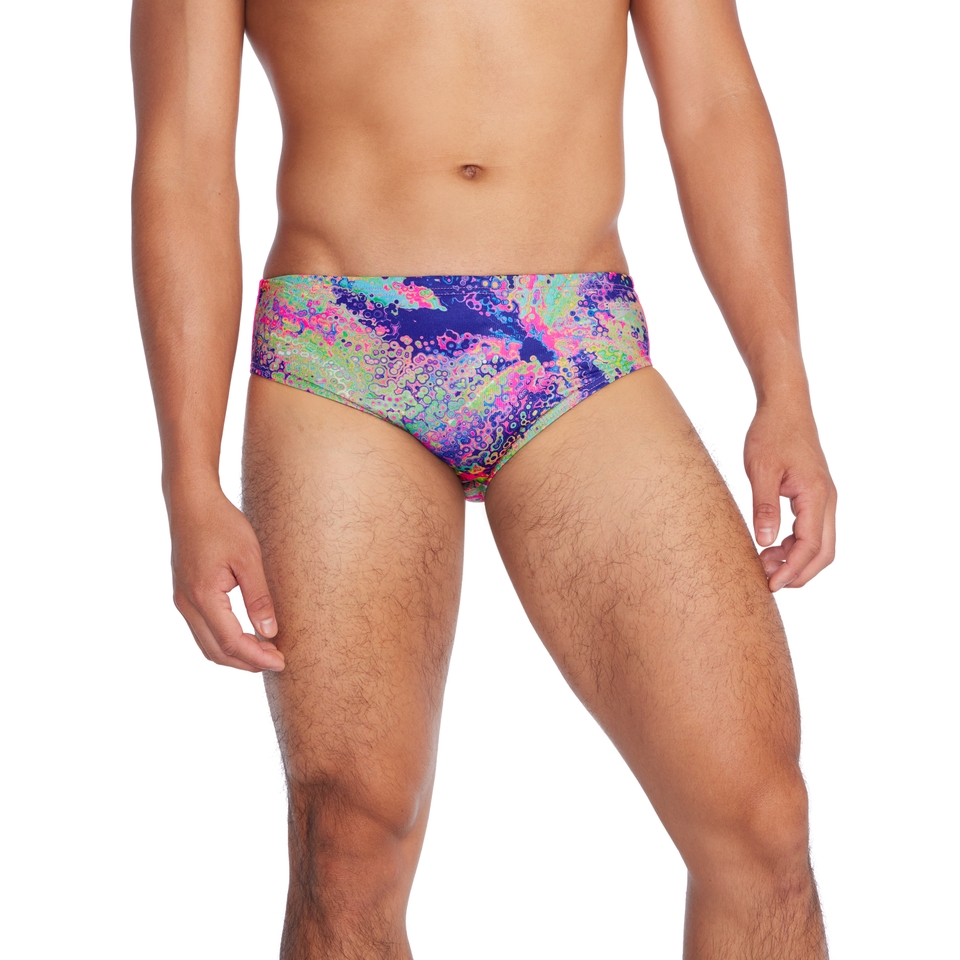 Caleçon boxeur ajusté à motif imprimé pour hommes, bleu/vert