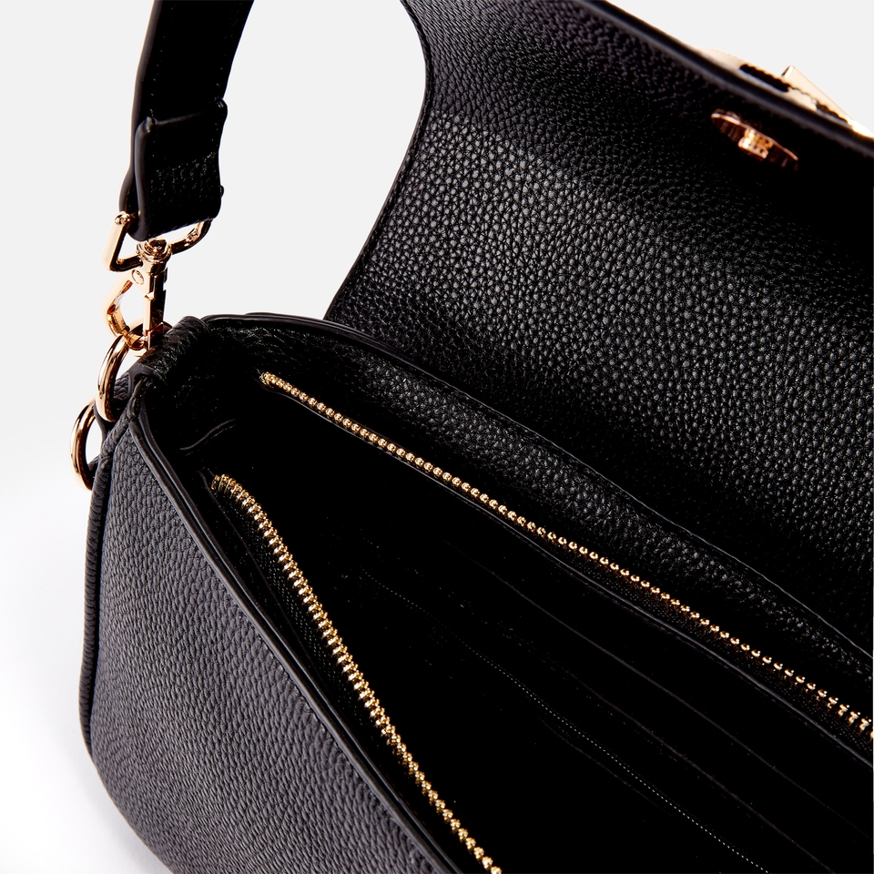 Valentino Katong Pebble-Grain Faux Leather Flap Bag
